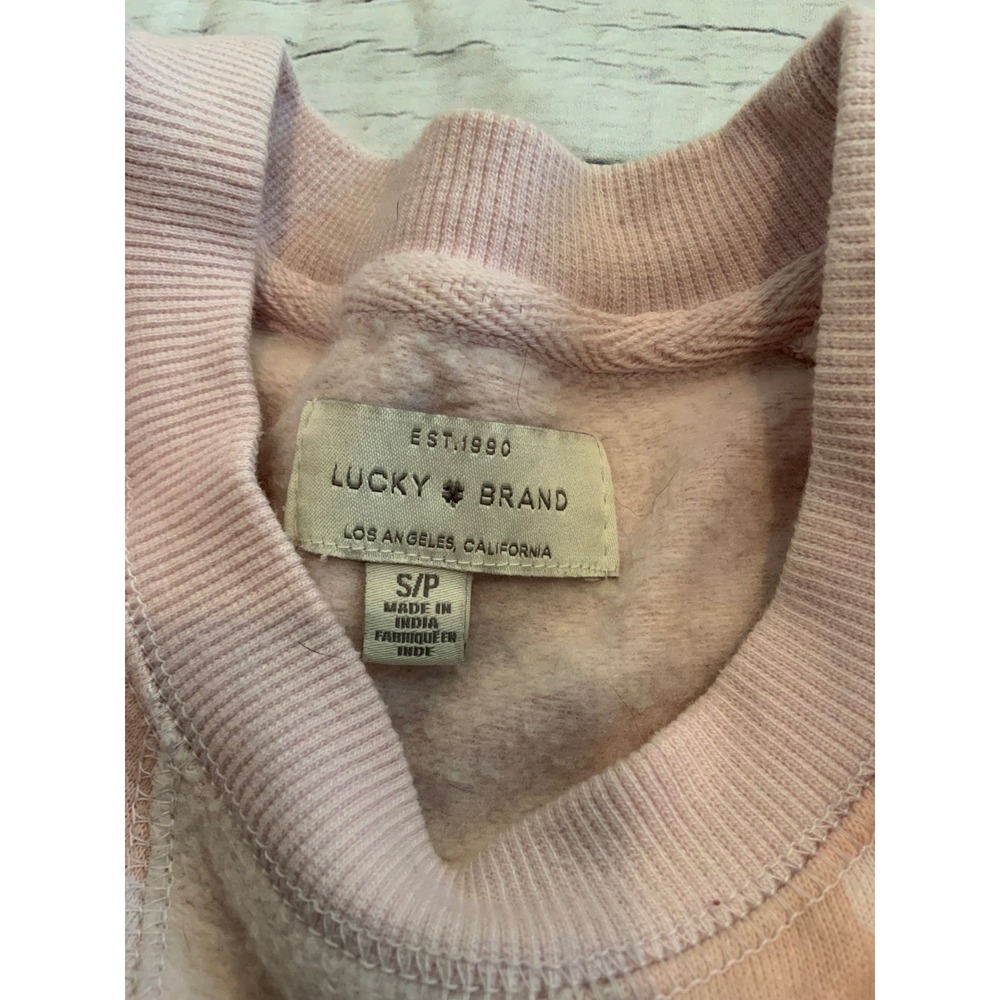 Lucky Brand Pink Camo Crewneck Sweatshirt Raglan Sleeve‎ Pullover Small - Picture 2 of 2